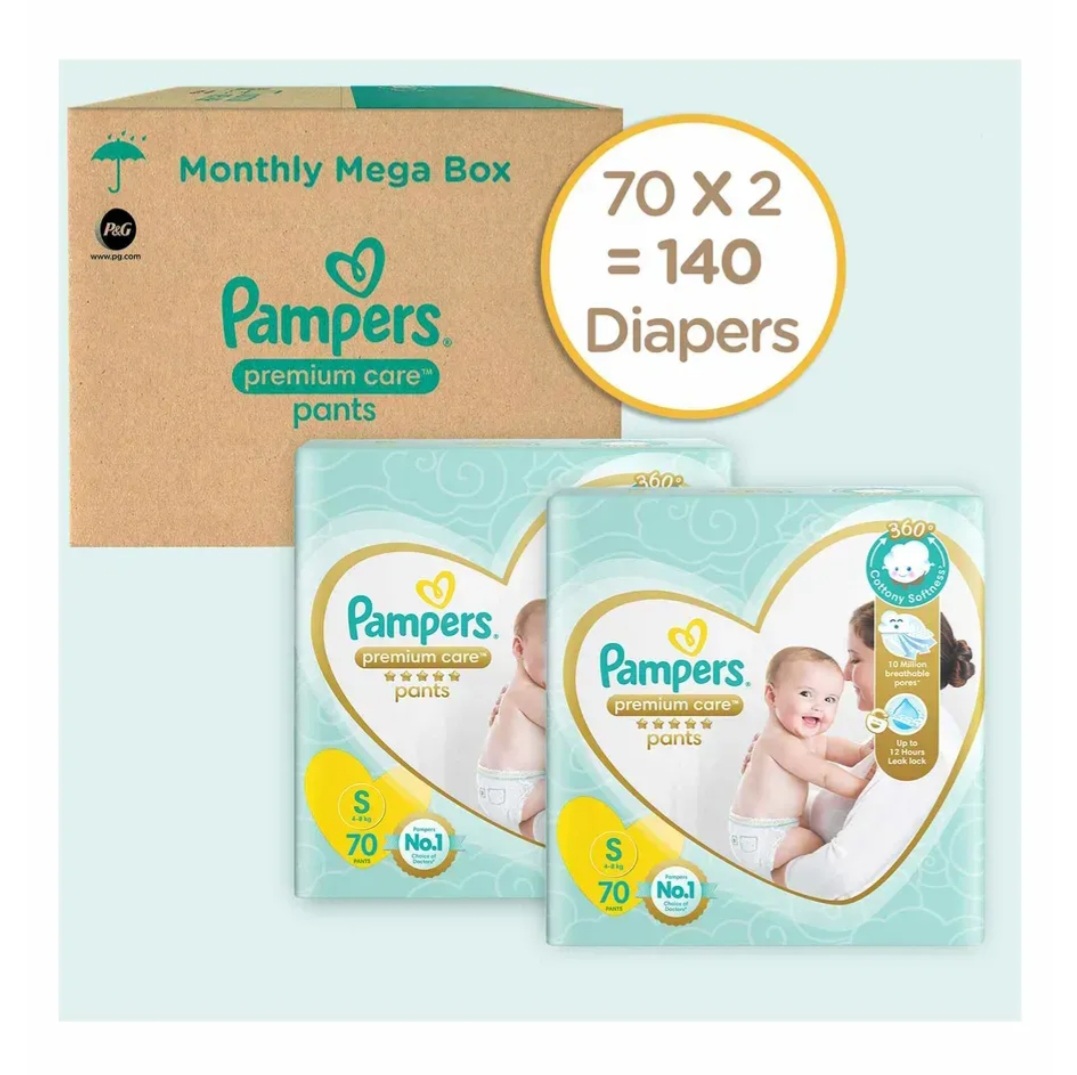 Pampers Premium Care Extra Small Size Pants Diapers New Baby, 24 Pieces