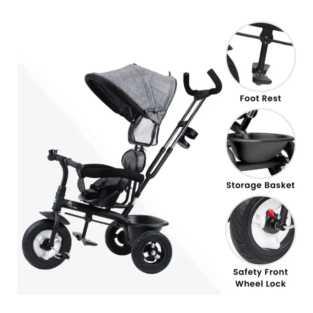 R for Rabbit Tiny Toes Sportz Lite Baby Tricycle for Kids with Canopy,  Storage Basket, Parental Control Handle, Boys