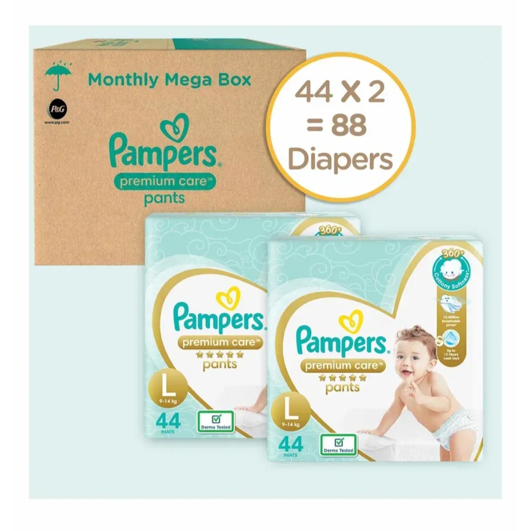 Pampers large (9 to 14 kg) 4 happy skin pants (pack of 2) - L - Buy 8 Pampers  Pant Diapers | Flipkart.com