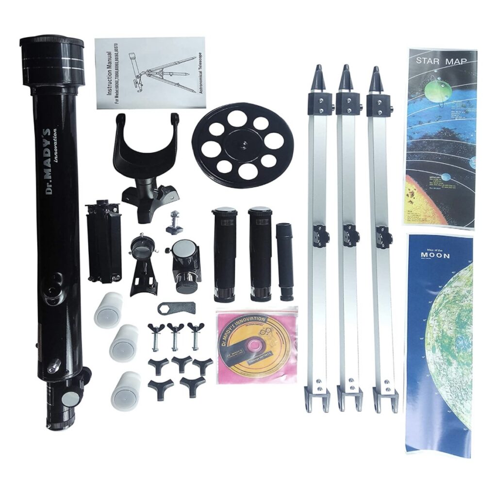 Dr. Mady's Telescope 700F60TX Refractor l 525X Zoom l 3 X Barlow